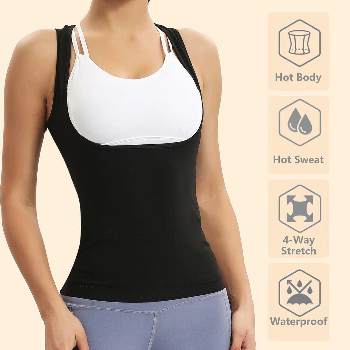 Violently Sweat Shapewear – Silbernes Pastebrushing-Unterhemd