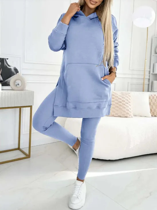Lässiges Set aus Kapuzenpullover und Leggings