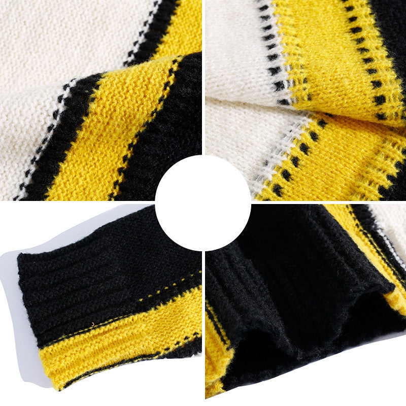 Pullover mit Kapuze und Farbblock im Retro-Look