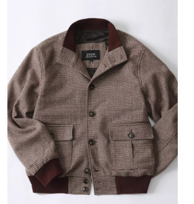 Tweed Short Stand-collar Single-breasted Light Luxury Retro Slim-fit Coat
