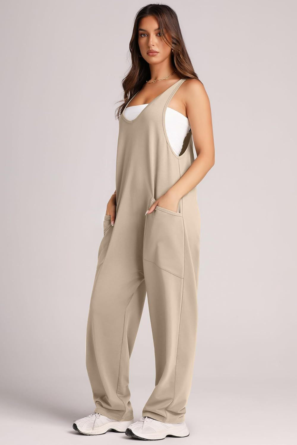 Lässiger Strick-Overall mit Weste und Tasche