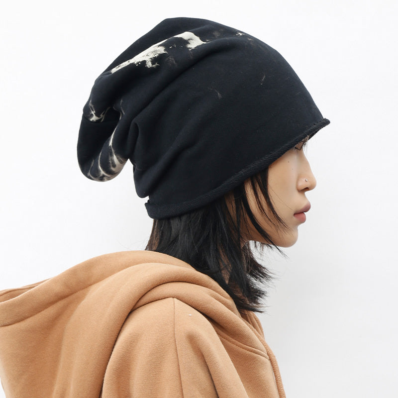 Herbst und Winter Batik-Mützen aus schwarzem Flor für Männer und Frauen