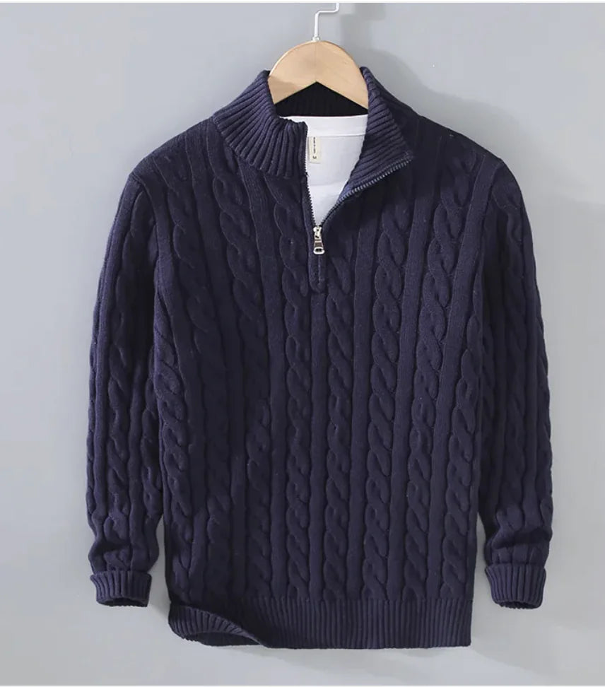 Lässiger Rollkragenpullover mit Reißverschluss für Herren