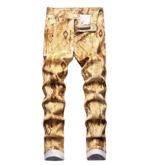 Khakifarbene Skinny-Jeans für Männer