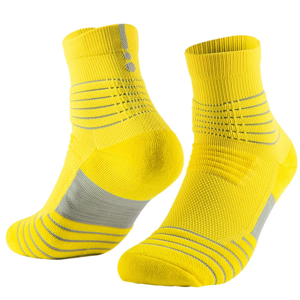 Men Ankle Athletic Socks Performance Cushion Compression Arch Support Outdoor Sports Thick Running Women Young Sock