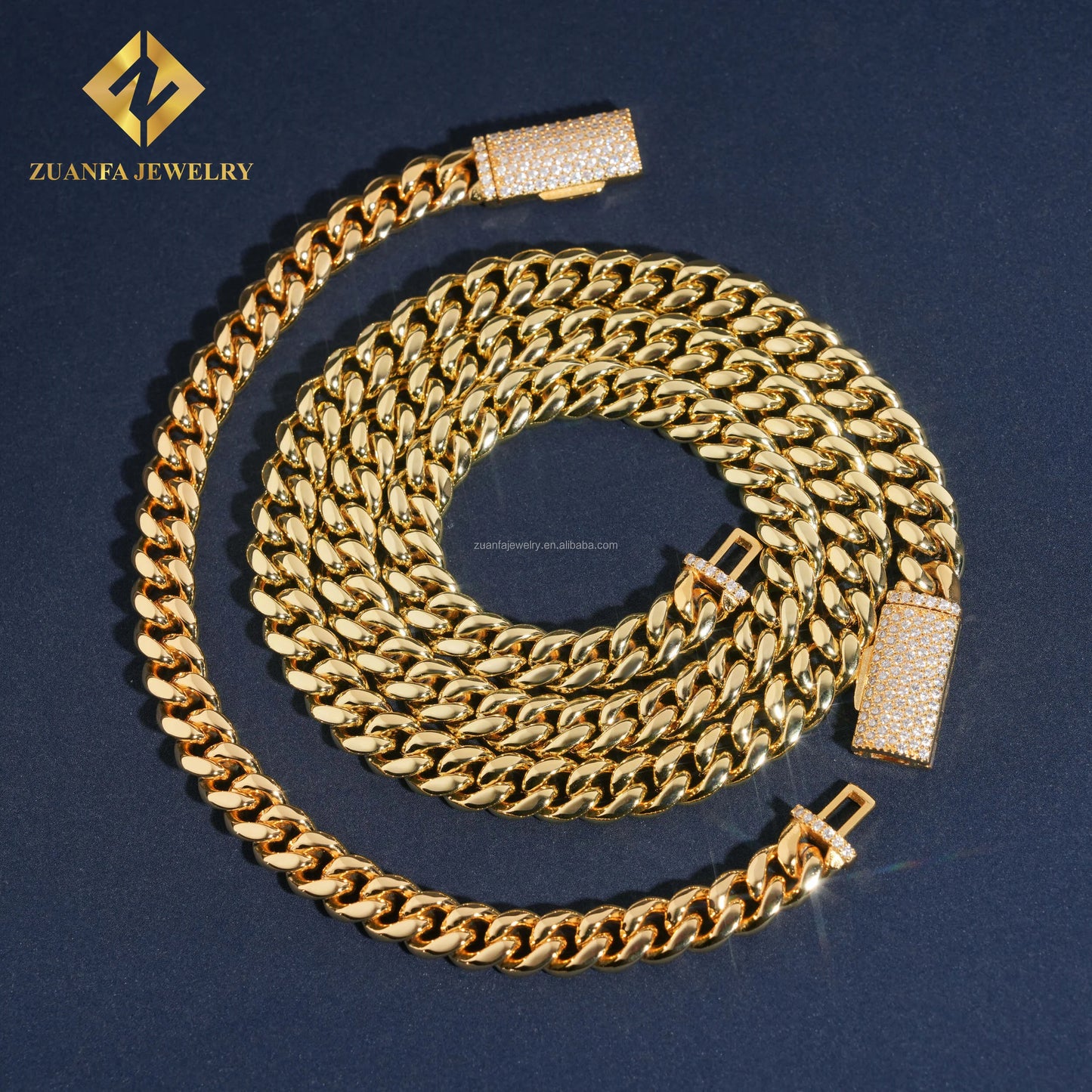 Hot Selling 8mm Iced Out Man Hip Hop Jewelry 14k Gold Plated 316L VVS1 Moissanite Diamond Miami Plain Chain Cuban Link Chain