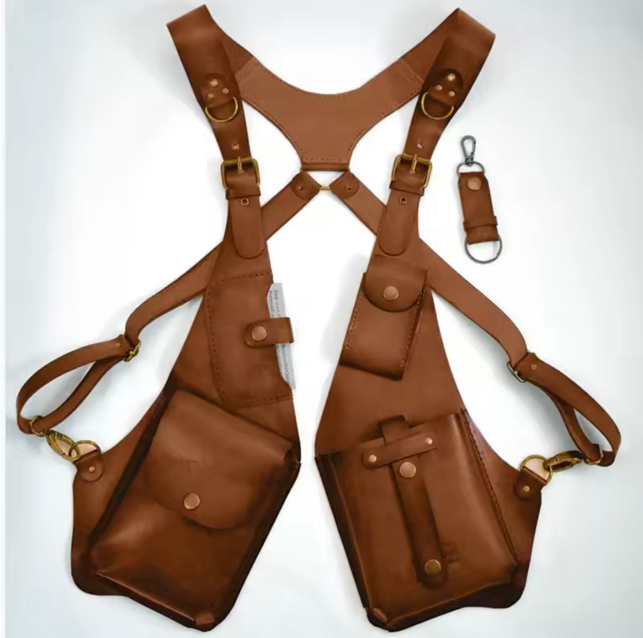 Leather Chest Harness Bag Tactical Crossbody Holster Vest (Unisex)