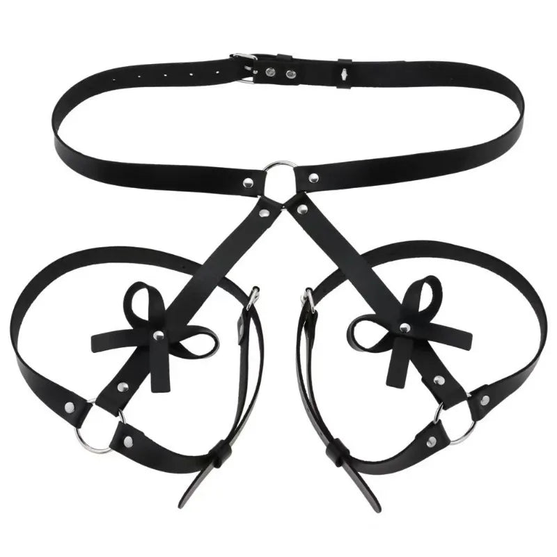 Sexy Leg Harness Garter Belt Leather Lingerie Thigh Garter Bondage Lingerie Women Sexy PU Waist Chain Thigh Garters