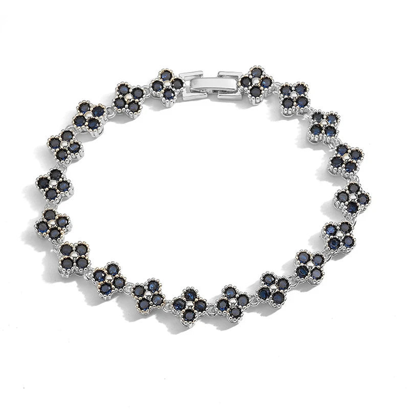 HECHENG,AAAAA Brass 18K gold-plated Flower Necklace Bracelet Jewelry Set ,for Christmas gift for women and best friend