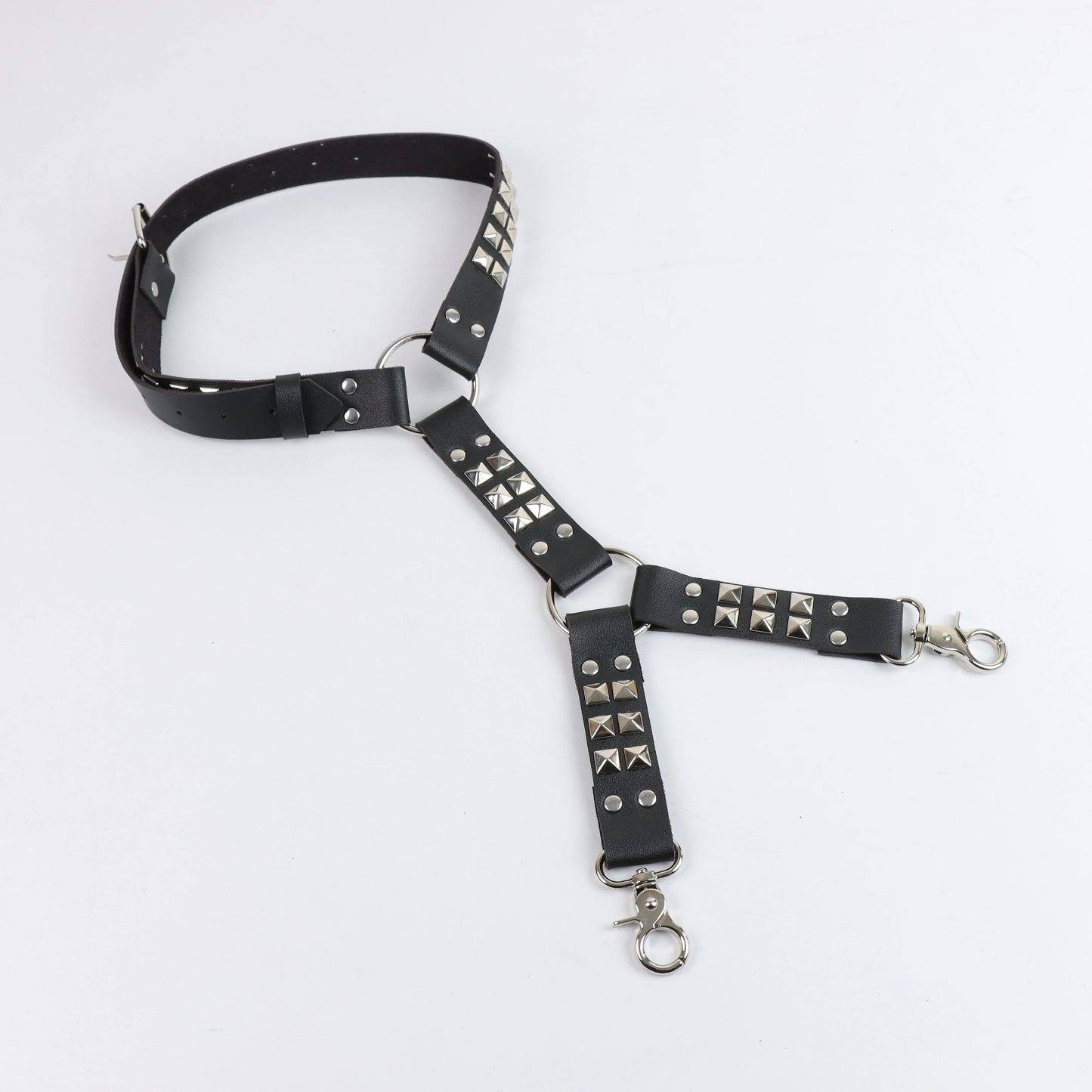Ladies' imitation leather dark punk style rivet strap waist and hip decoration belt, personalized wearing rivet waist, hip, leg