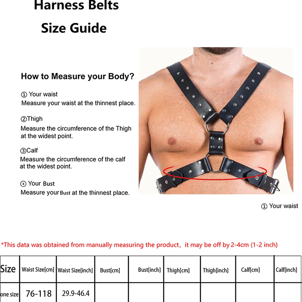 1pc Y Leather Mens Harness Black Chest Harness with Buckles Halloween Costume Valentines Gift for Him