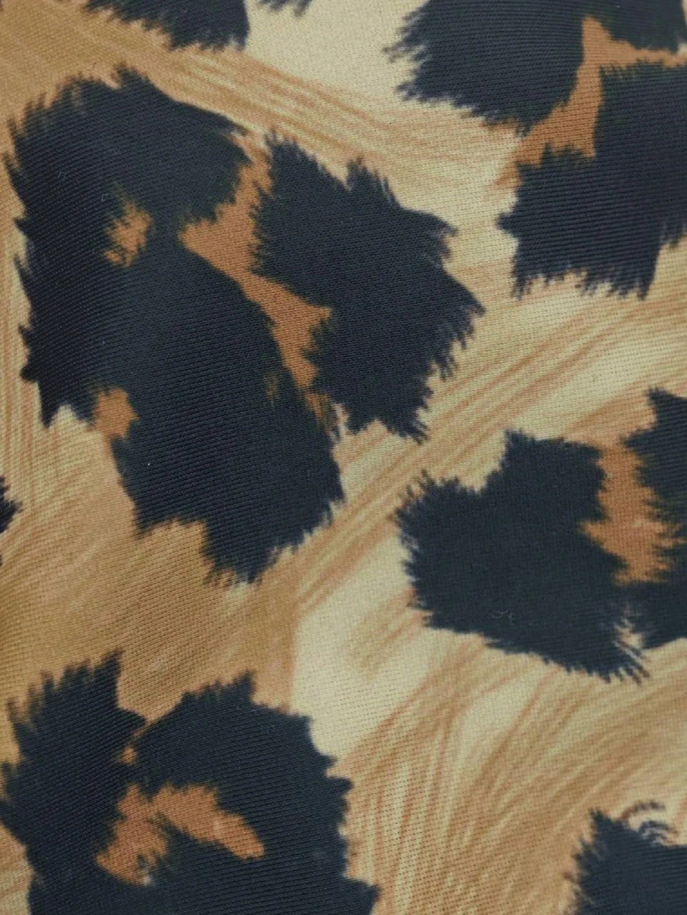 New European and American leopard print split lace-up bikini swimsuit