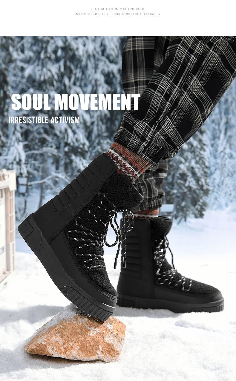 XIANG GUAN Outdoor Kältebeständige WanderschuheTurnschuhe Winter Damen Schneestiefel wasserdichte Bergschuhe Camping Casual Sneakers