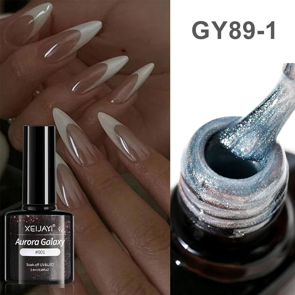 10ml/jar Moonlight White Magnetic Laser Gel Nail Polish Reflective Glitter Cat Eye Gel Semi-permanent UV Magnetic Venalisa GY