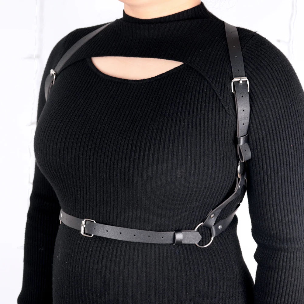Fashion Men Harness Punk Gothic Pu Leather Adjustable Body Chest Harness Belt Cosplay Nightclub Exotic Costumes