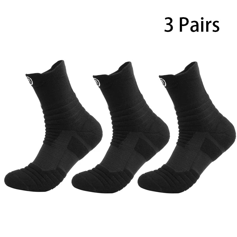 Men's Socks Compression Stockings Breathable Basketball Sports Cycling Socks Moisture Wicking High Elastic Tube Sport Socks