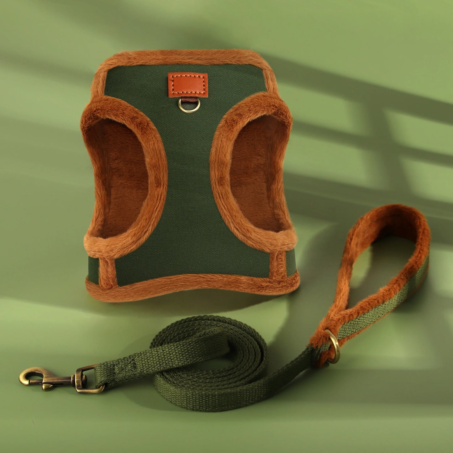 Super Warm Dog Harness and Leash Set Soft Fur Padded Dogs Vest Harness With Pet Walking Lead Chihuahua Puppy Small Medium Dogs