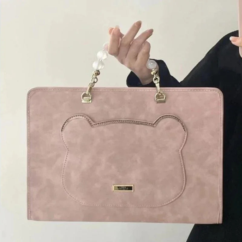 Japanese Sweet All Match Y2k Top-Handle Bags Korean Chic Casual Kawaii Women Handbags Girls Fashion Ins Cute Chain Laptop Case