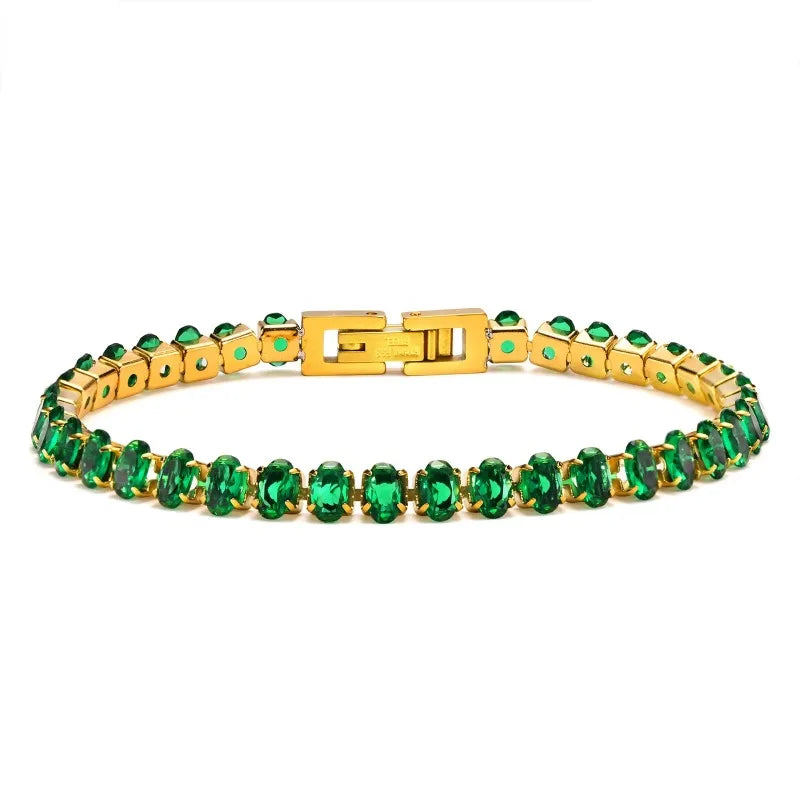 Luxury Vintage Full Set Synthetic Green Crystal Bracelet Men Women Elegant Gorgeous Jewellery Holiday Party Hundreds with Pieces