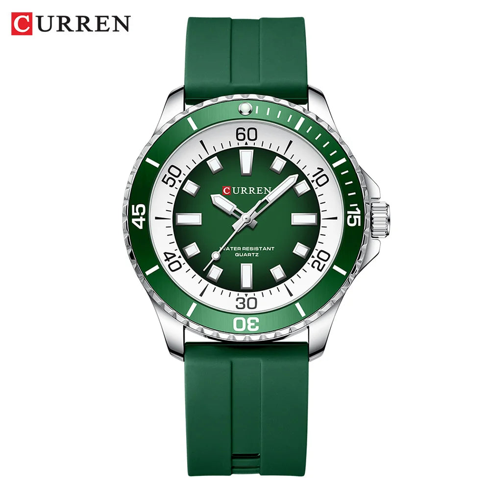 CURREN Brand 44MM Large Dial Male quartz Wristwatch Sport Waterproof Simple Men's Watch With Luminous Hands