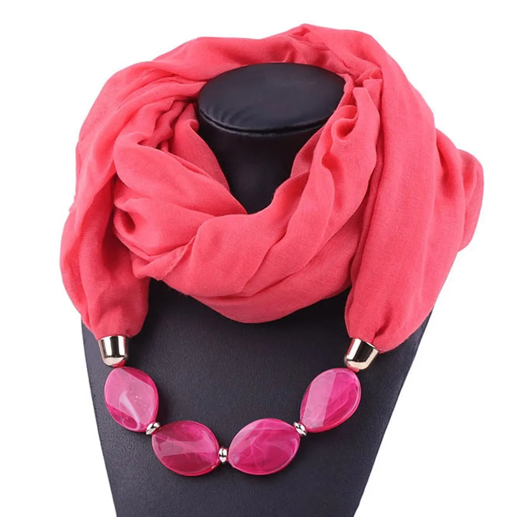 Women Cotton Linen Necklace Pendant Scarf Ethnic Style Soft Necklace Scarf Fashion designer scarf Ethnic Jewelry Necklace Scarf
