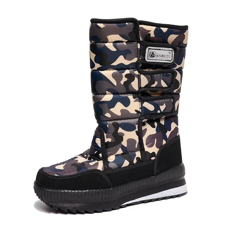 Men's Mid-calf Boots Outdoor Waterproof Men Snow Boot -40° Keep Warm Couples Boots Non-slip Platform Women Shoes Big Size 36-47