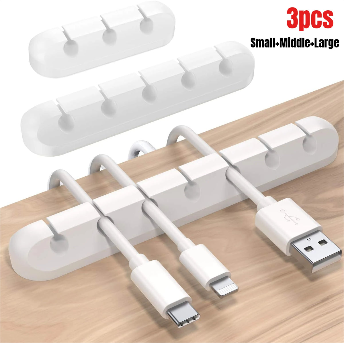 Cable Cord Wire Organizer Silicone USB Cable Winder Management Clips Self Adhesive for Mouse Keyboard Headset For iPhone Huawei
