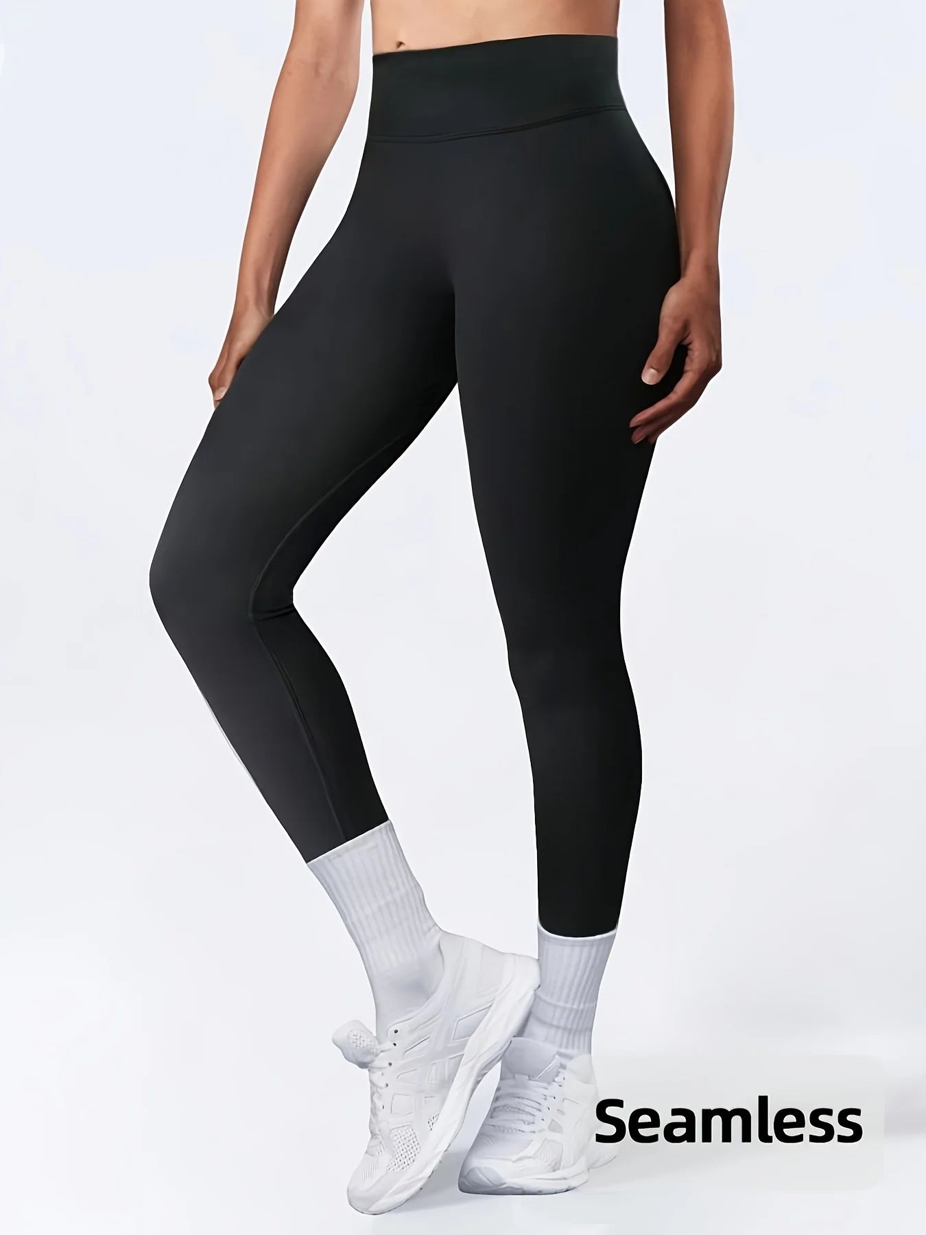 Women's High Waisted Seamless Workout Leggings Butt Lifting Gym Yoga Pants Booty Scrunch Vital Tummy Control Ruched Tights Four