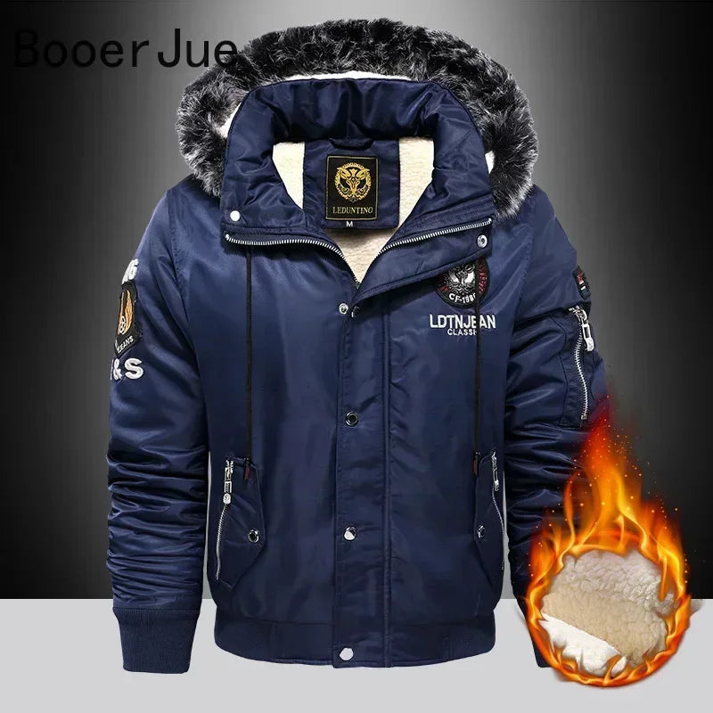 Thick Down & Parka Coat Oversize Plus Velvet Thick 2025 Brand Keep Warm Winter Men's Black Blue Red Padded Jacket Coat Men