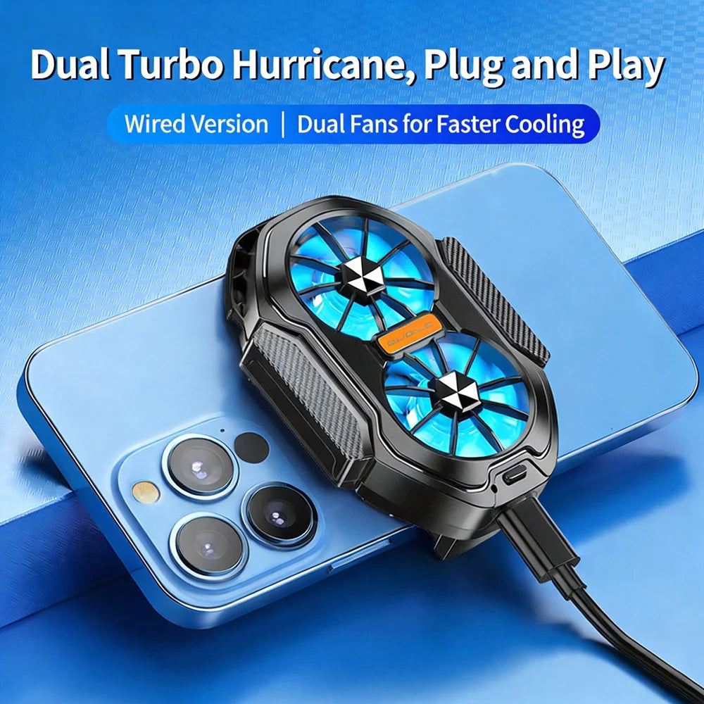 Wireless Phone Back Clip Cooler 600mAh Rechargeable Battery Dual Silent Cooling Fan Portable Gaming Radiator Universal