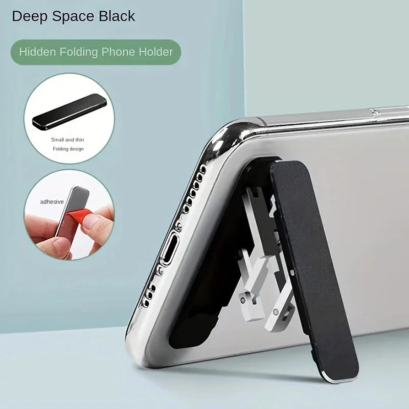 Mini Back Phone Stand Invisible Adhesive Bracket Kickstand Lightweight Portable Foldable Support