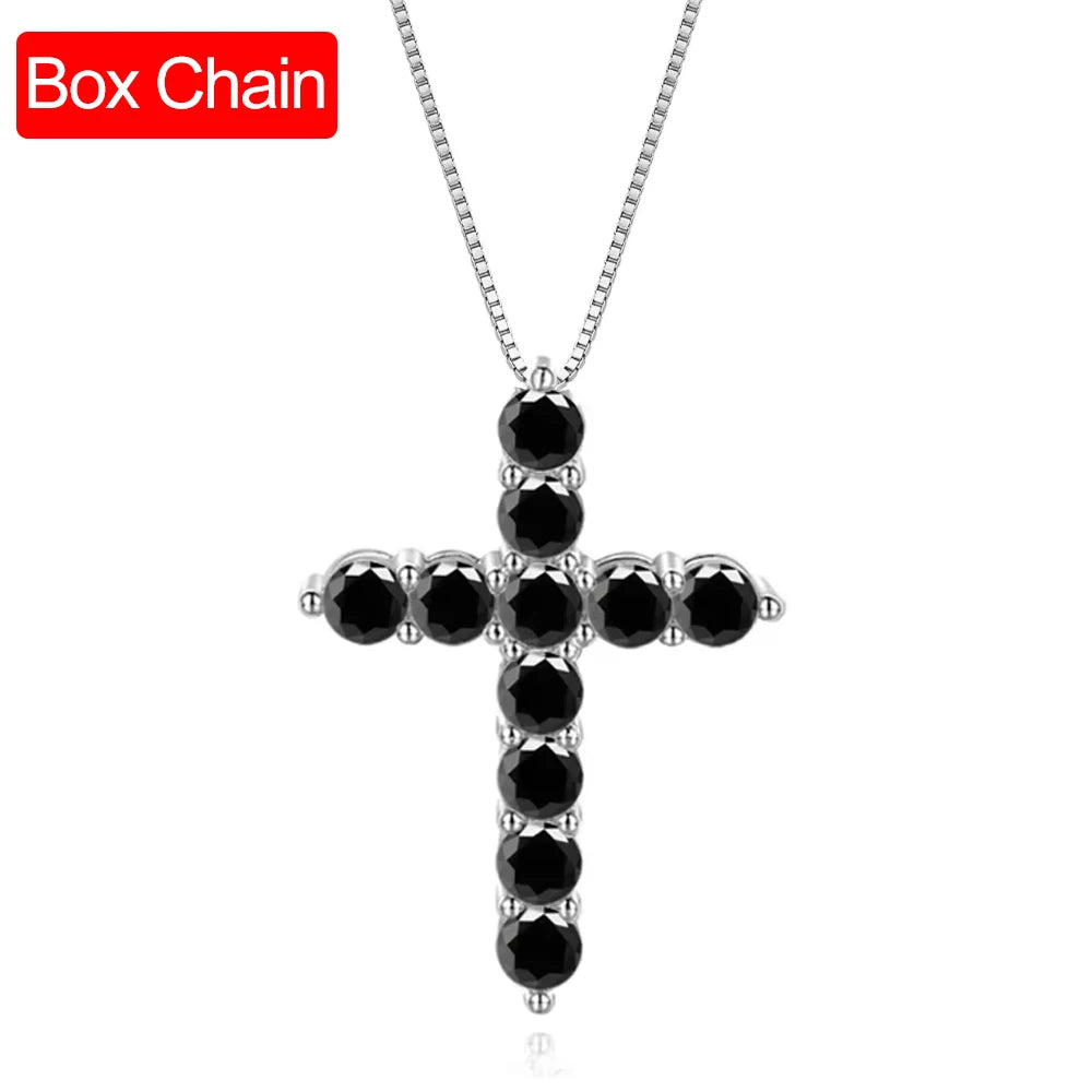 3mm 4mm 5mm Moissanite Cross Necklace GRA Certified S925 Silver Jesus Pendant Neck Chain for Women Engagement Bridal Fine Jewely