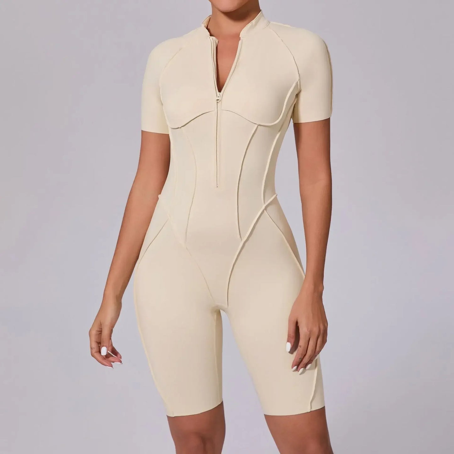 Women's Tracksuit Gym Workout Sports Clothes Outfit Zipper Jumpsuit Yoga Fitness Overalls Set Open Back Bodysuits Suit for Women