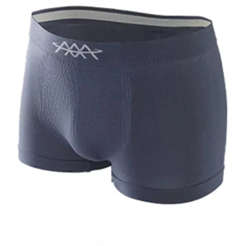 Men Boxers High Elasticity Seamless Men Underpants Honeycomb Breathable Mid Waist Male Underwear Soft Moisture-wicking Panties