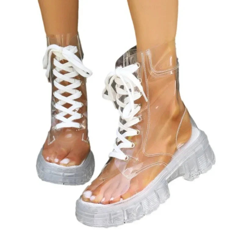 2025 New Sexy Transparent Comfortable Casual Fashion Women's Shoes Increased Wear-Resistant Winter Boots Chaussure Femme