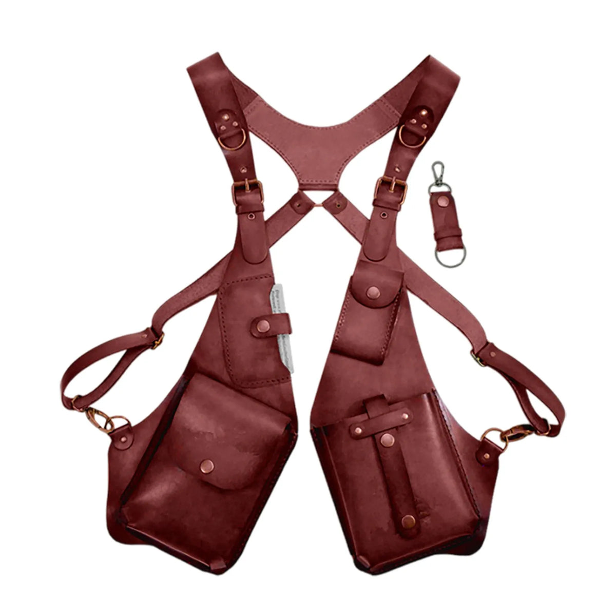 Leather Sling Gun Holster Medieval Jacket Vest Anti-theft Wallet Cosplay Motorcycle Style Phone Festival Bag Unisex Suit Clothes