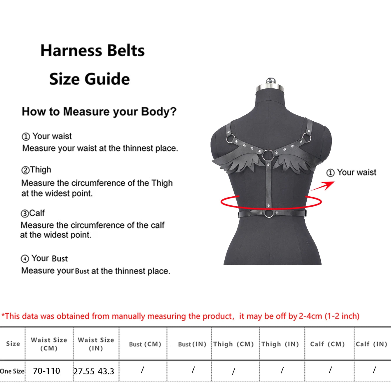Women Fashion Leather Harness Wing Body Harness Belt Punk Casual Decoration Belt Female Street Style Gothic