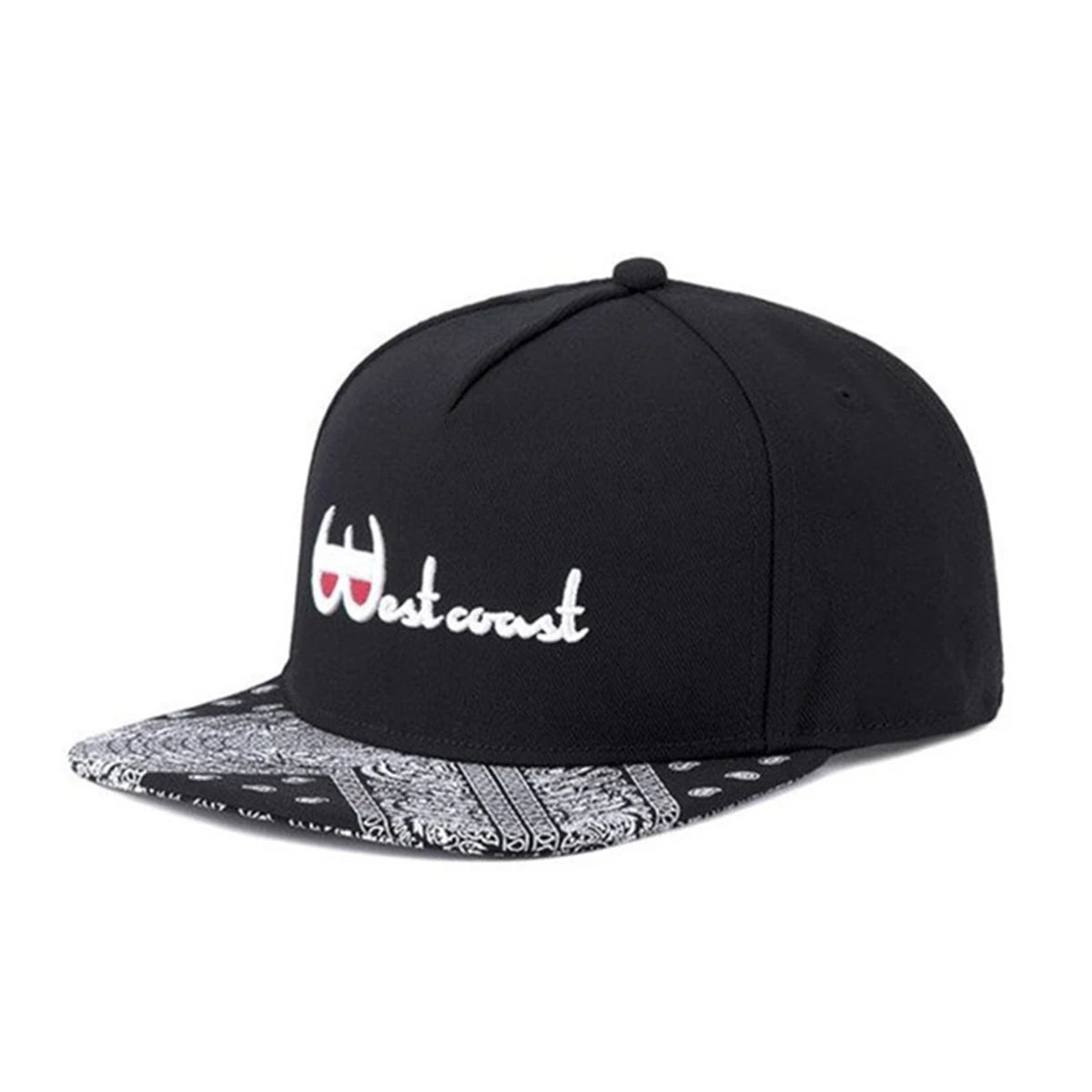Unisex Big C Paiz Allover Snapback Hat Paisley Bandanna Print Adults Outdoor Travel Hip Hop Headwear Sports Sun Baseball Cap