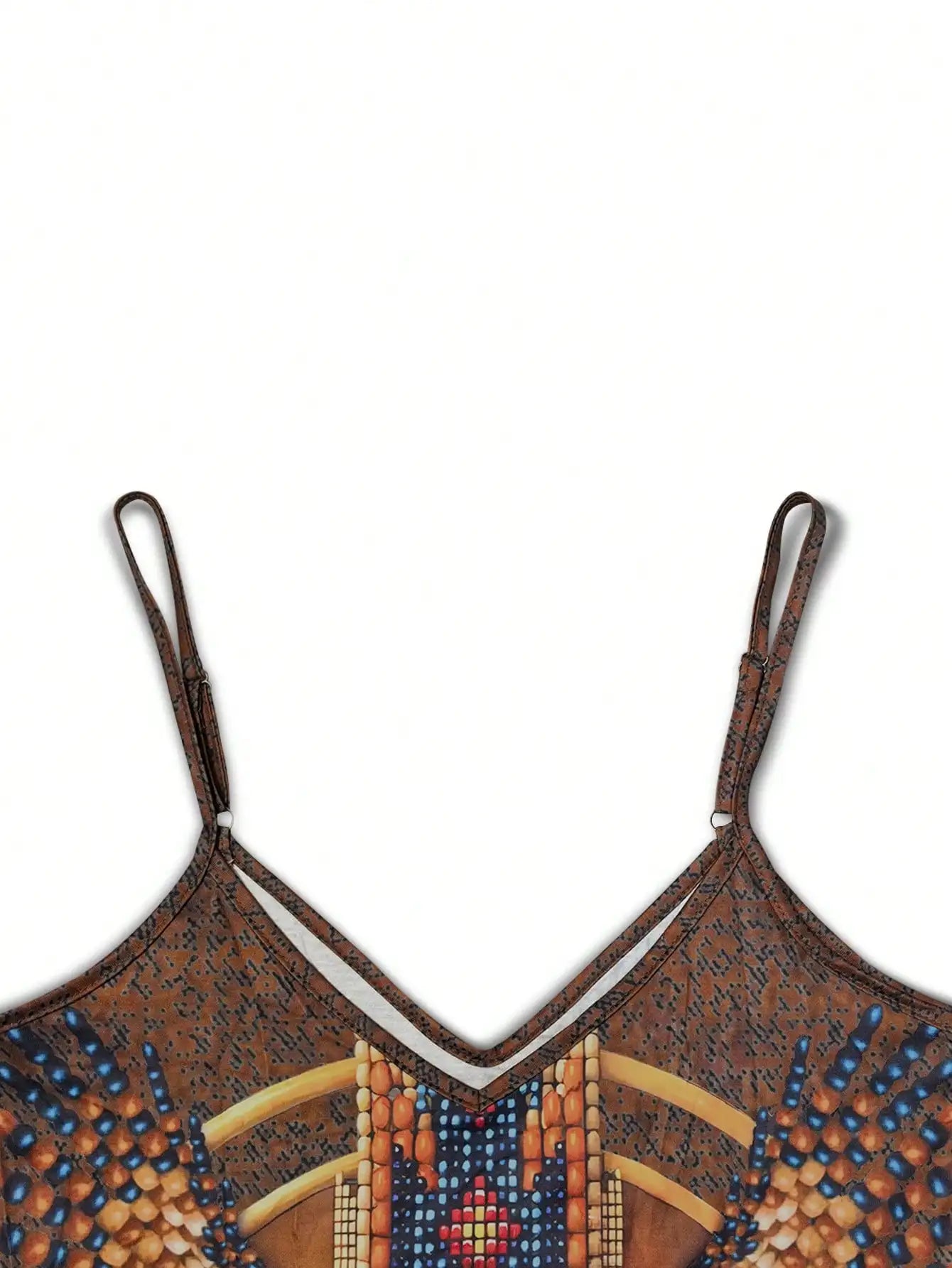 Women's Fashion Western Ethnic Print Casual Suspender Dress
