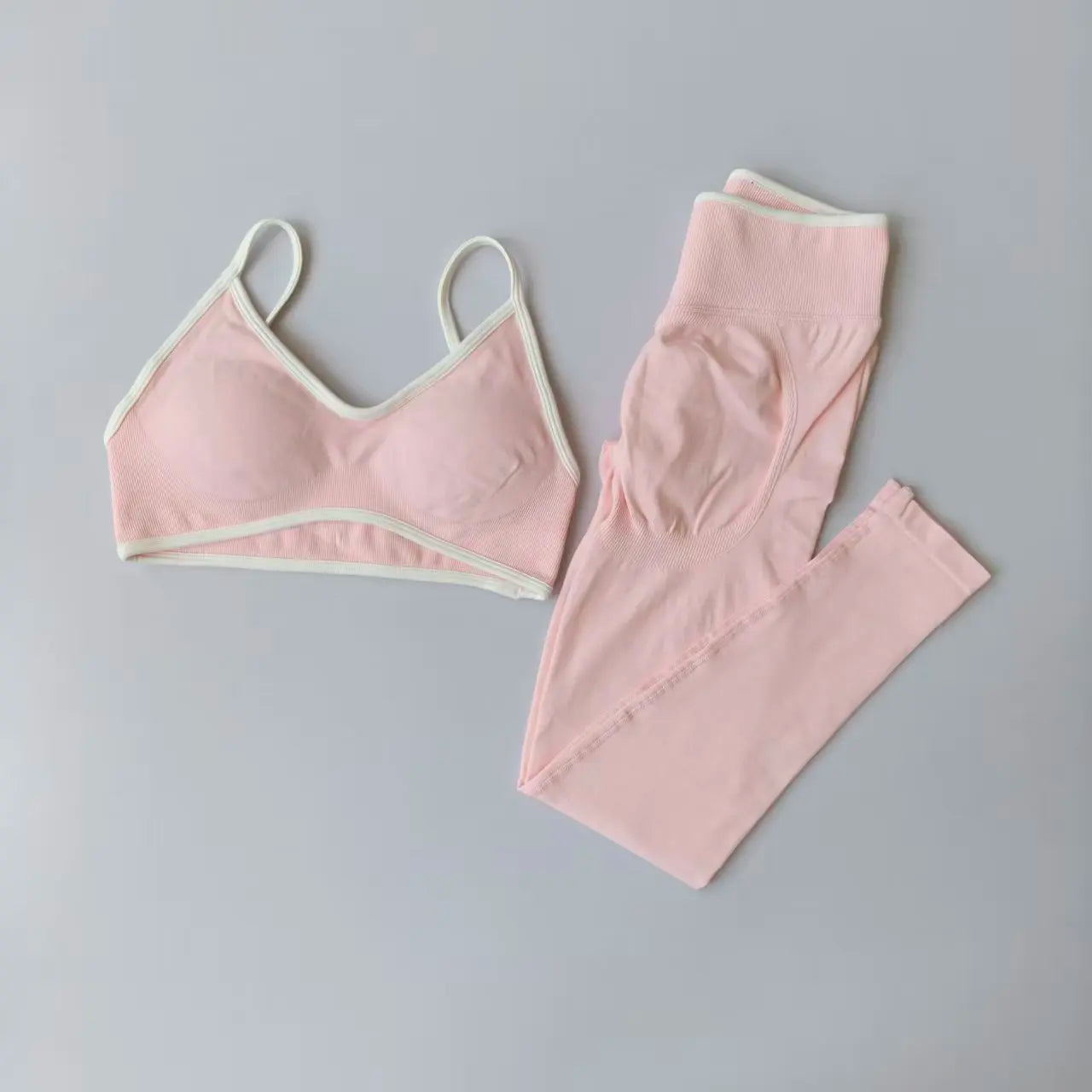 Women's Gym Yoga Set Seamless High Waist Leggings Sports Bra Top Workout Outfit Fitness Activewear Running Training Clothes Suit