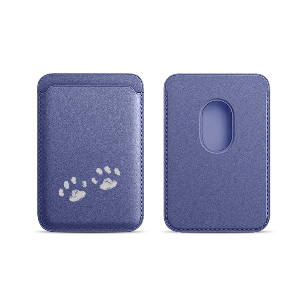 Cute Paw Bean Leather Card Wallet Cover Phone Card Holder Magnetic Case Suitable For all iPhone for Magsafe Card Phone Back Bag