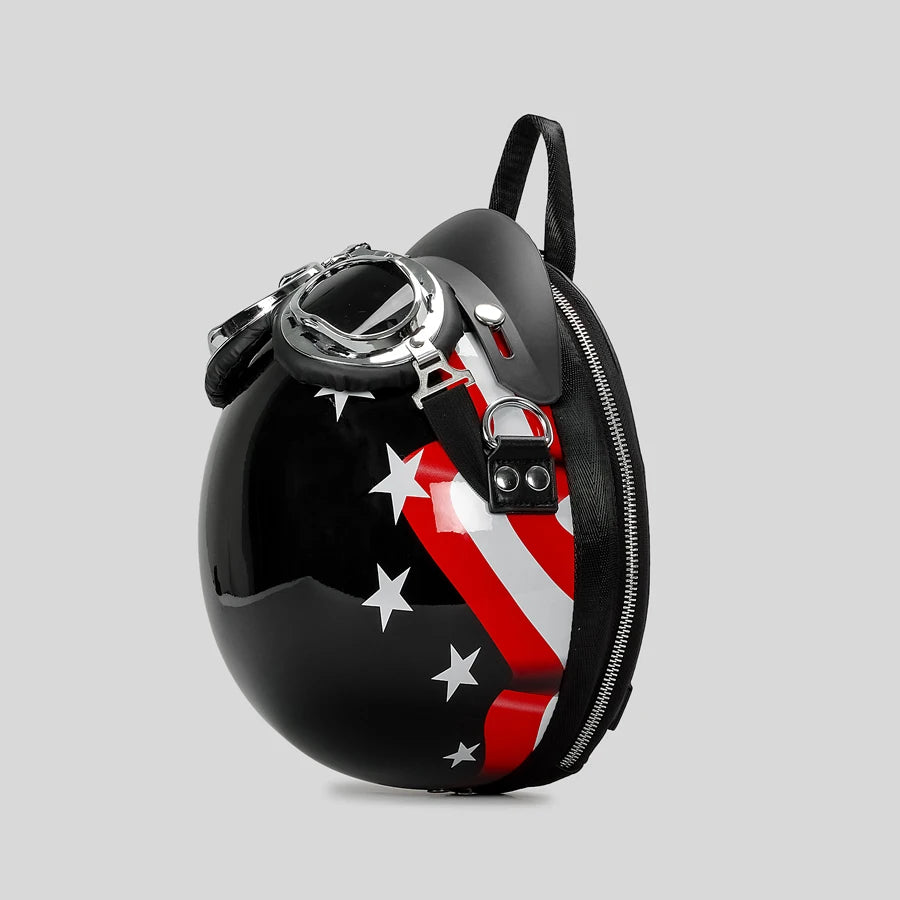 Personalized Helmet Design Women Backpacks Creative Hiphop Shoulder Crossbody Bags Chic Travel Back Packs for Girls Y2K Sac