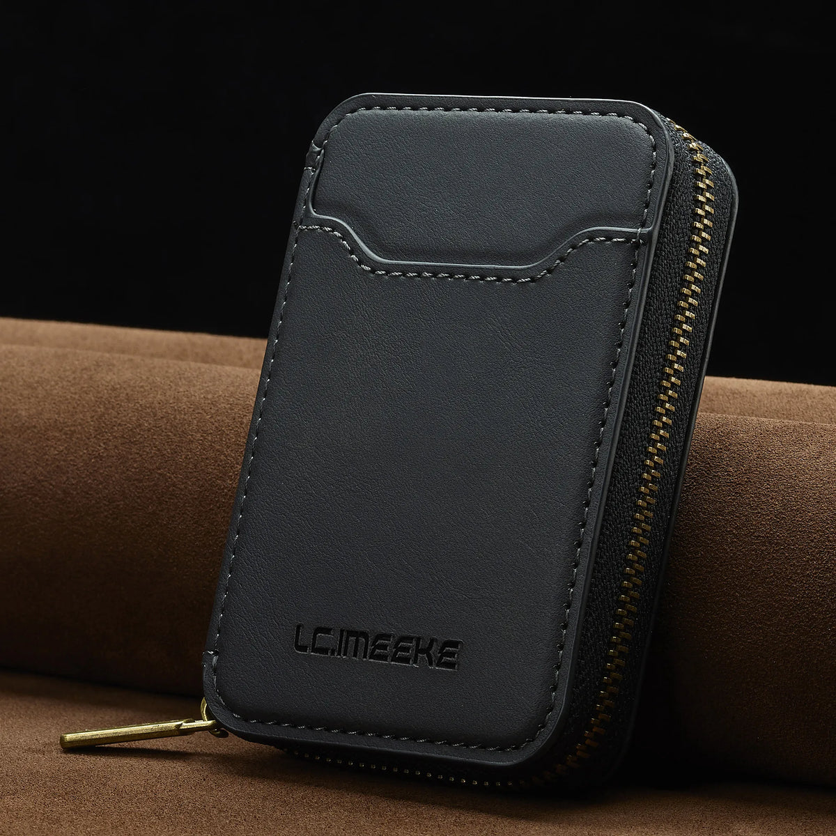 Magnetic Attraction Zipper Leather Card Slot Wallet for iPhone 17 Samsung Galaxy Google Xiaomi Phone MagSafe Magnetic Phone Bag