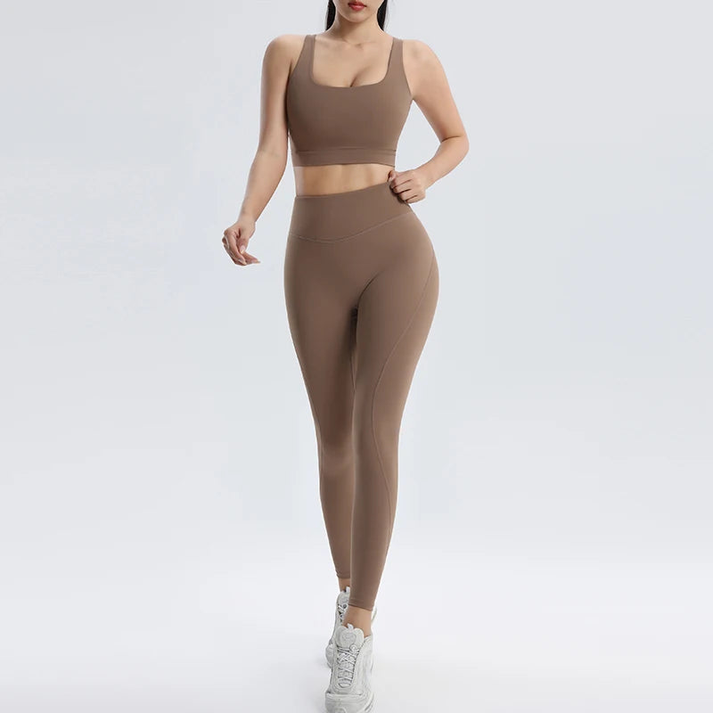 Yoga Set Running Fitness Two-Piece Set Bra Underwear Quick-dry Tight-Fitting Bottoms Pants Women's Yoga Set