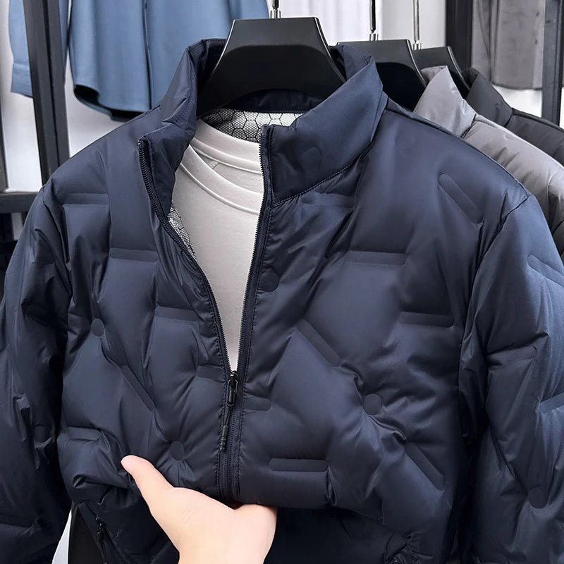 Men's New Thicken down Coat Zipper Winter Keep Warm White Duck down Fill Jacket Fashion Leisure High Quality Men's Clothing Tops