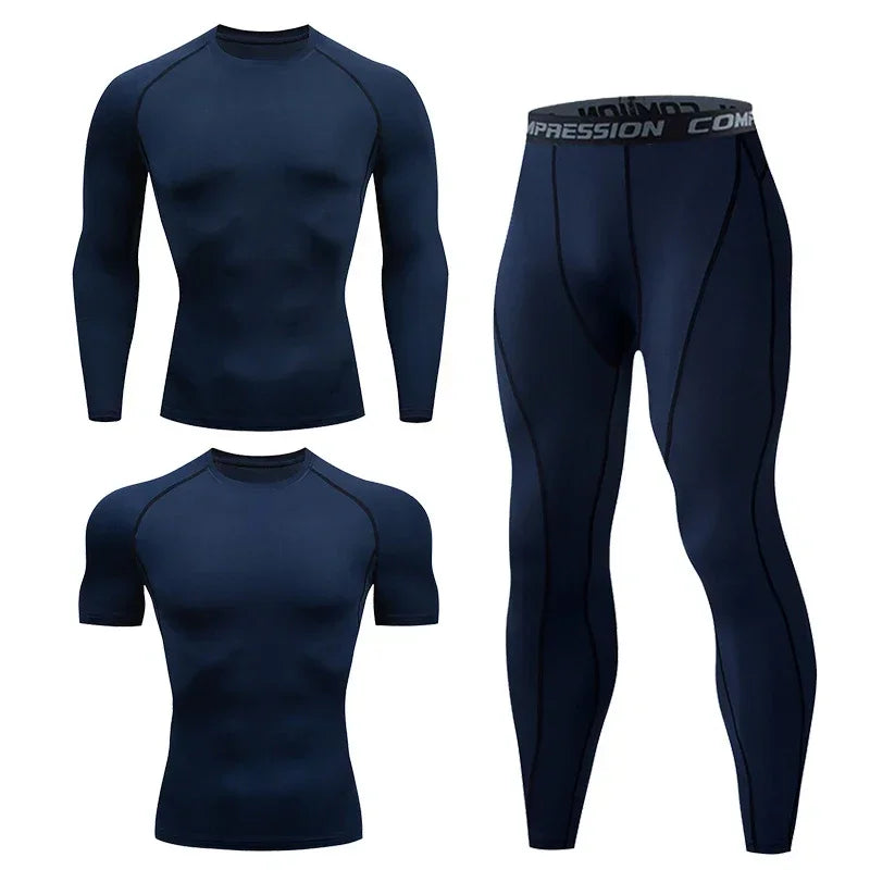 Mens Fitness Sportswear Set Moisture-wicking for Gym Running Leggings Dry Fit and Comfortable Workouts Sports Wear Clothes