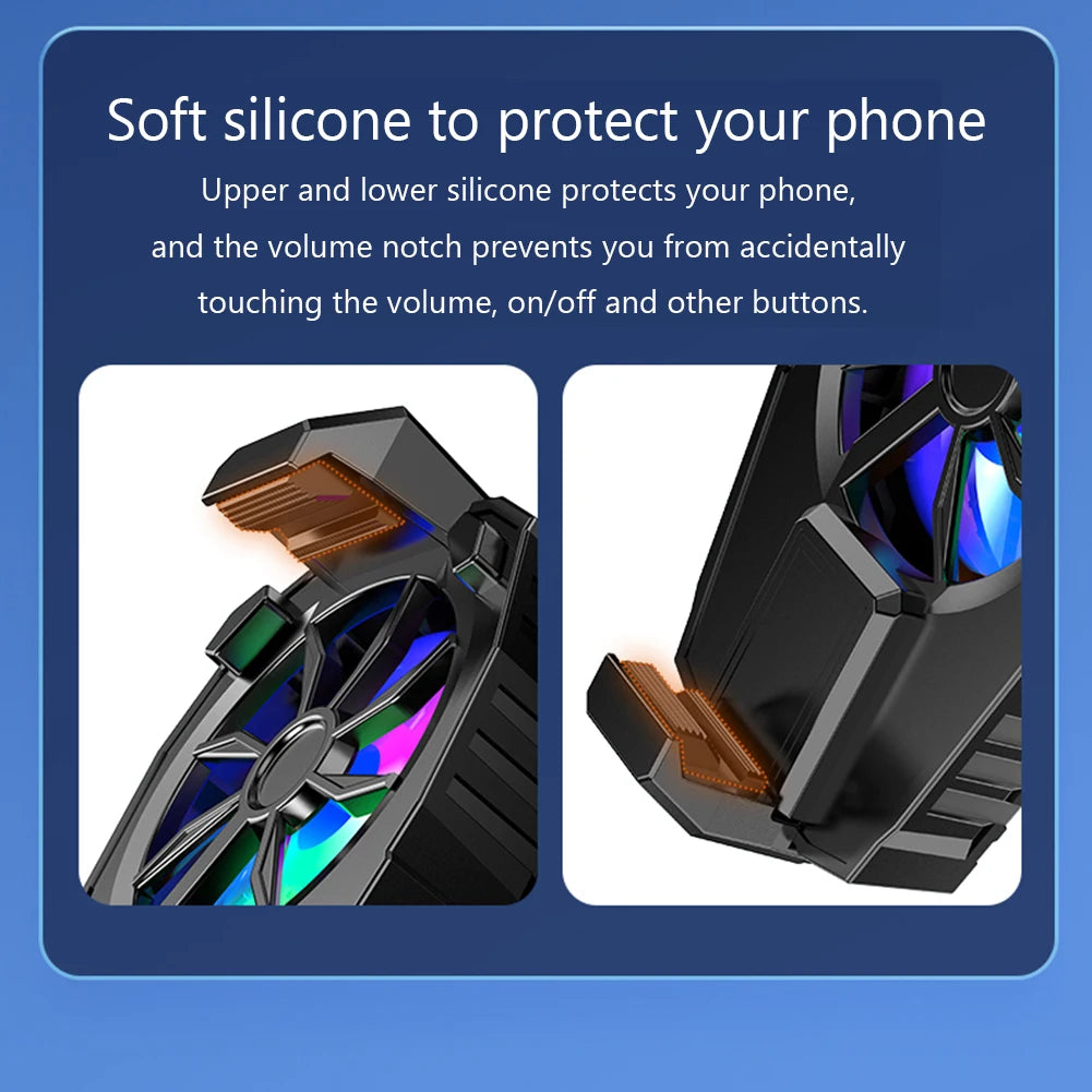 Mobile Phone Radiator Rechargeable Mobile Phone Game Cooler 3 Speed Adjustable Back-Clip Fan Radiator for Phone Tablet Phablet