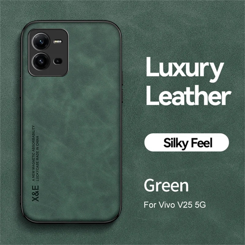 For Vivo V25E V25 Case Magnetic Car Texture Leather Shockproof Phone Case For Vivov25 Vivov25e V 25 E 25E 4G 5G 2022 Back Cover