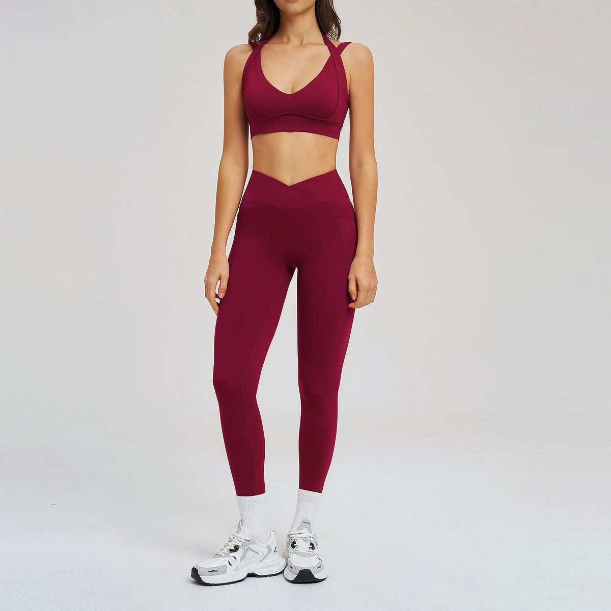 Yoga Clothes 2 Piece Women's Tracksuit Athletic Wear Fitness Suit Gym Outfits Workout Push Up Clothes Sports Bra Leggings Suit