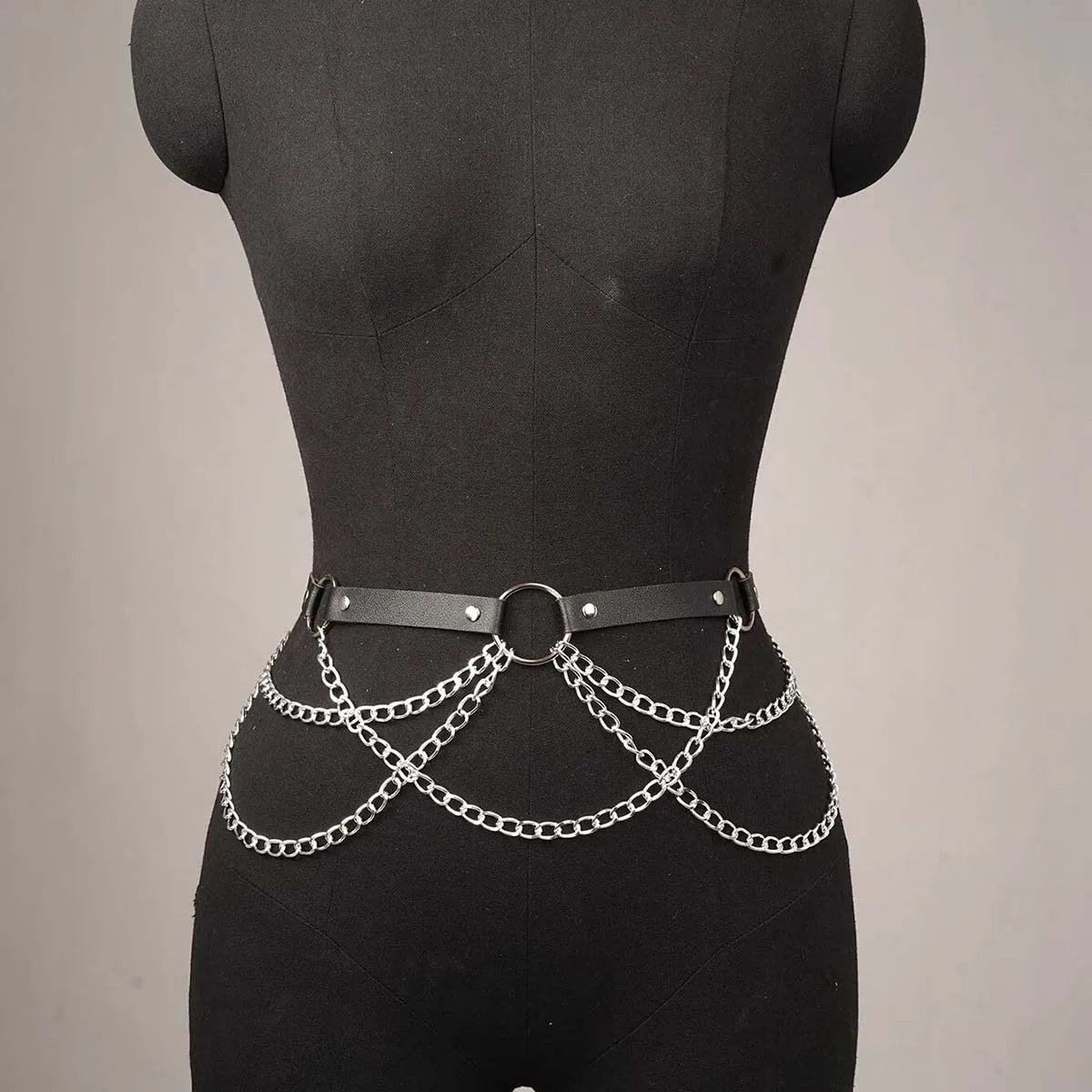 Women Sexy Leg Chain Harness garter Belt Waist Corset Belt Leather Harness Waists Thigh Harness Gothic Clothing Accessory